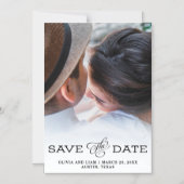 Einfache Vintage Darstellung | Foto Save the Date Magneteinladung (Vorderseite)