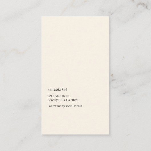 Einfache Vintage Elegantress Fashion Nähen Visitenkarte (Rückseite)