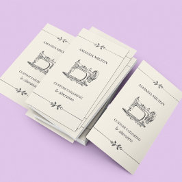 Einfache Vintage Elegantress Fashion Nähen Visitenkarte