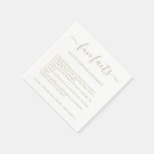 Einfache Vintage Gold Script-Fun-Fakten Hochzeit Serviette (Ecke)