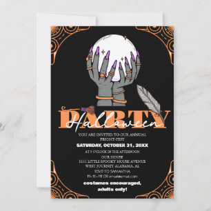 einfache vintage gruselige Halloween-Kostüm-Party Einladung