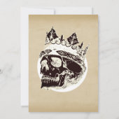 Einfache Vintage Halloween-Party Gothic Skull Einladung (Rückseite)