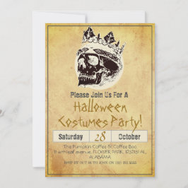 Einfache Vintage Halloween-Party Gothic Skull Einladung