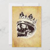 Einfache Vintage Halloween-Party Gothic Skull Einladung (Rückseite)