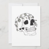 Einfache Vintage Halloween-Party Gothic Skull Einladung (Rückseite)