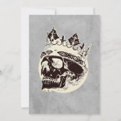 Einfache Vintage Halloween-Party Gothic Skull Einladung (Rückseite)