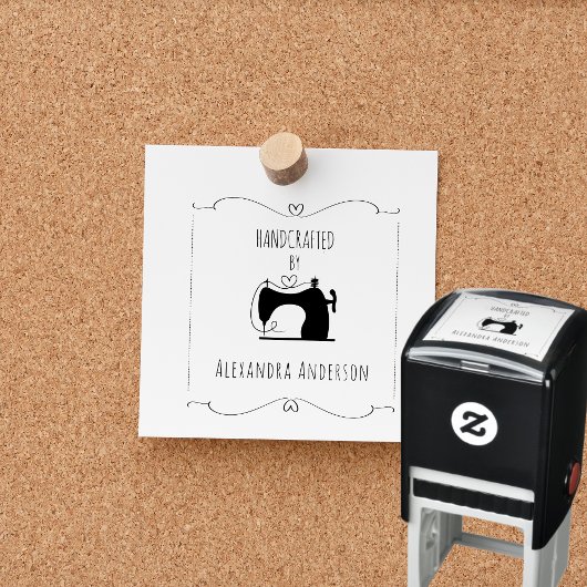 Einfache Vintage Nähmaschine Handfahrzeuge Permastempel