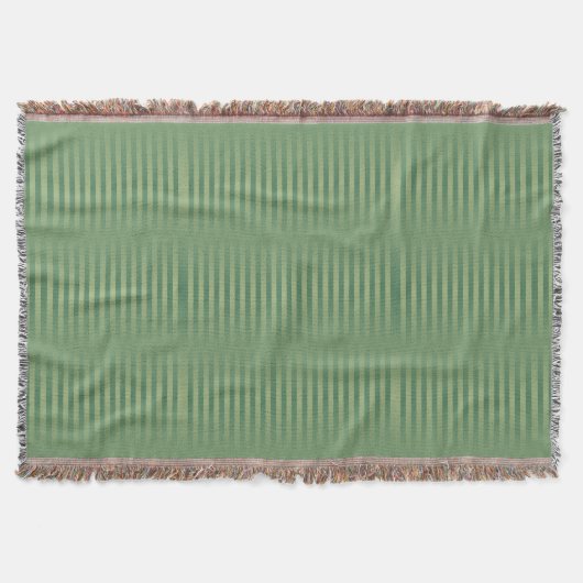 Einfache Vintage Olive Sage Grüne Streifen Decke (Vorderseite)