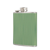 Einfache Vintage Olive Sage Grüne Streifen Flachmann (Links)