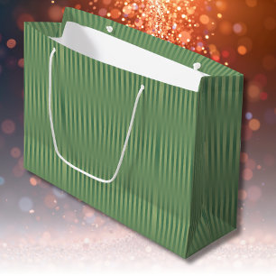 Einfache Vintage Olive Sage Grüne Streifen Große Geschenktüte