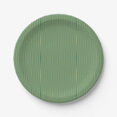 Einfache Vintage Olive Sage Grüne Streifen Pappteller (Vorderseite)