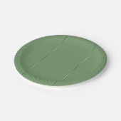 Einfache Vintage Olive Sage Grüne Streifen Pappteller (Schrägansicht)
