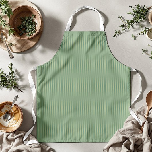 Einfache Vintage Olive Sage Grüne Streifen Schürze
