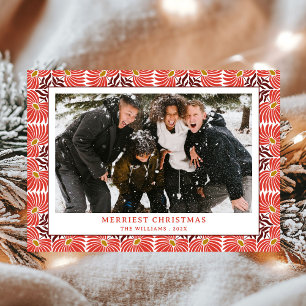 Einfache Vintage Red Pattern Foto Weihnachten
