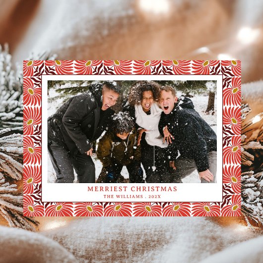 Einfache Vintage Red Pattern Foto Weihnachten