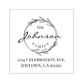 Einfache Vintage Round-Blätter-Familiendaten Gummistempel (Prägung)