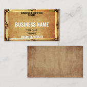 Einfache, Vintage, rustikale Goldrahmen-Konstrukti Visitenkarte (Vorne/Hinten)