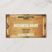 Einfache, Vintage, rustikale Goldrahmen-Konstrukti Visitenkarte (Vorderseite)
