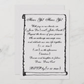 Einfache Vintage Scroll Mittelalterliche Hochzeit Einladung (Vorne/Hinten)