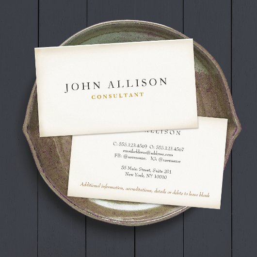 Einfache Vintage Unternehmer Rustikale Ältere Herr Visitenkarte