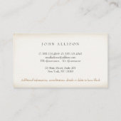 Einfache Vintage Unternehmer Rustikale Ältere Herr Visitenkarte (Rückseite)