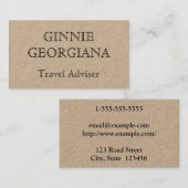 Einfache Vintage Visitenkarte für Reiseberater (Vorne/Hinten)