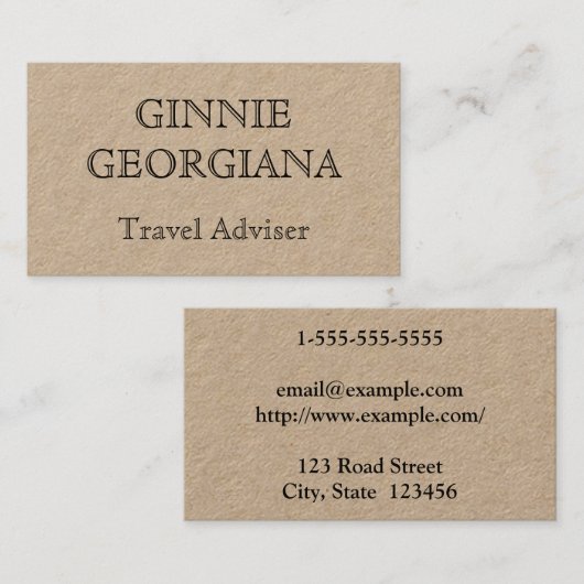 Einfache Vintage Visitenkarte für Reiseberater (Vorne/Hinten)
