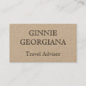 Einfache Vintage Visitenkarte für Reiseberater (Vorderseite)