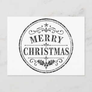 einfache vintage-weihnachtspostkarte feiertagspostkarte