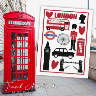 Einfache Vintage-Willkommensgrüße für London-Reise Postkarte