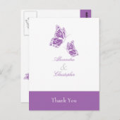 Einfache Violet Butterfly Vielen Dank Postkarte (Vorne/Hinten)