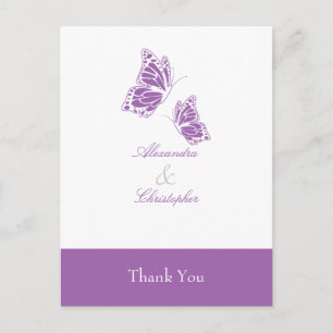 Einfache Violet Butterfly Vielen Dank Postkarte