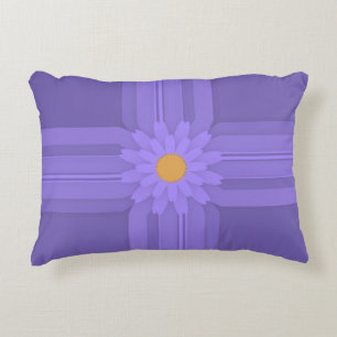 Einfache violette Blume auf modernem Kreuz Dekokissen