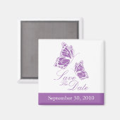 Einfache Violettschmetterling Save the Date Hochze Magnet (Vorderseite/Rückseite)
