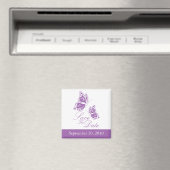 Einfache Violettschmetterling Save the Date Hochze Magnet (In Situ (Geschirrspüler))