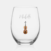 Einfache Violinklassizität Weinglas Ohne Stiel (Vorderseite)