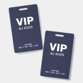 Einfache VIP All Access Pass Event-ID Ausweis (Vorder- & Rückseite)