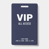 Einfache VIP All Access Pass Event-ID Ausweis (Rückseite)