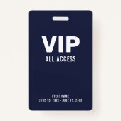 Einfache VIP All Access Pass Event-ID Ausweis (Vorderseite)