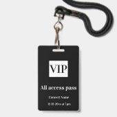 einfache vip alle access pass Konzertnamen besetzt Ausweis (Vorderseite mit Lanyard)