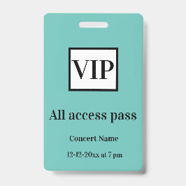 einfache vip alle access pass Konzertnamen besetzt Ausweis