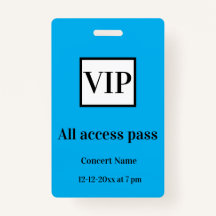 einfache vip alle access pass Konzertnamen besetzt