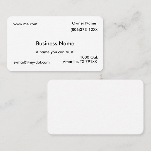 Einfache Visitenkarte (Vorne/Hinten)