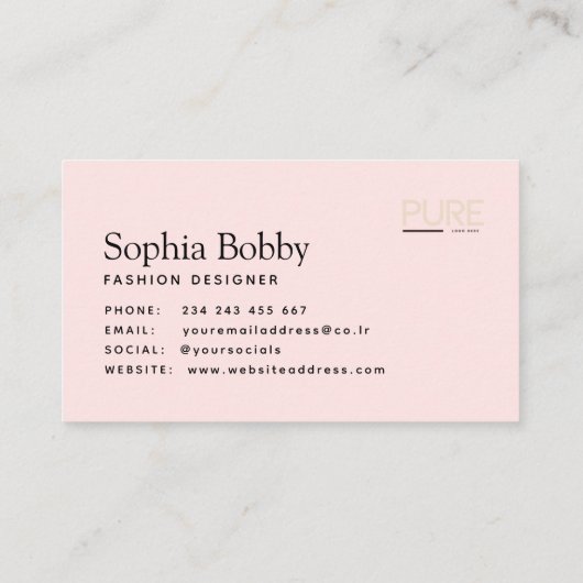 einfache Visitenkarte (Rückseite)