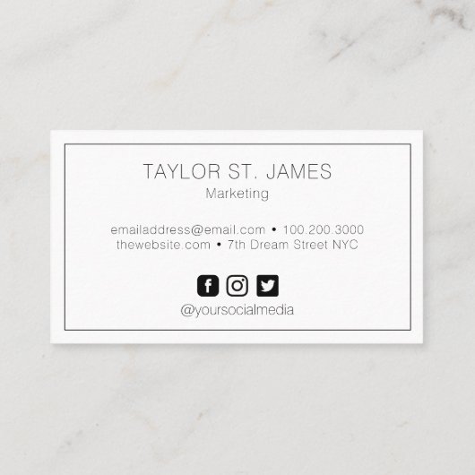 Einfache Visitenkarte (Rückseite)