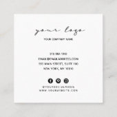 Einfache Visitenkarte (Rückseite)