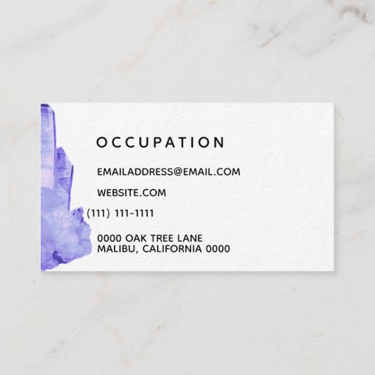 einfache Visitenkarte (Rückseite)