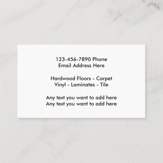 Einfache Visitenkarte (Rückseite)