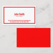 Einfache Visitenkarte für das Einsetzen in die rot (Vorne/Hinten)
