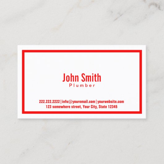 Einfache Visitenkarte für das Einsetzen in die rot (Vorderseite)